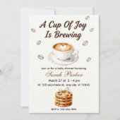 Fall Baby is Brewing Coffee Baby Shower Invitation Einladung (Vorderseite)