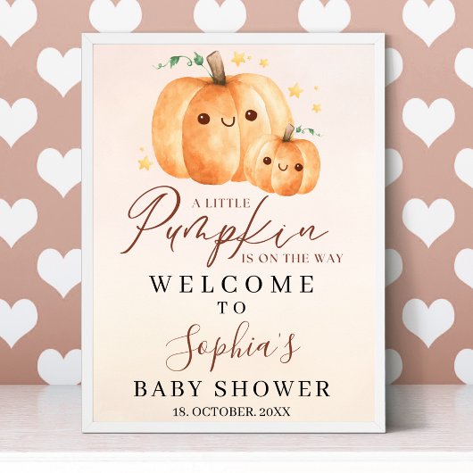 Fall Baby Shower – A Little Pumpkin Is on the way Poster
