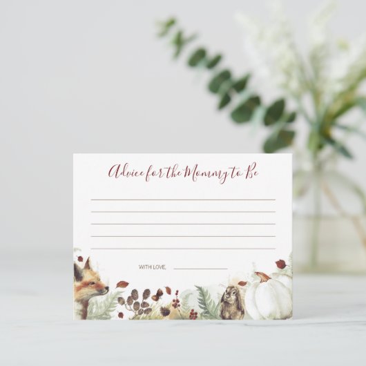 Fall Baby Shower Addon Card Postkarte (Stehend Vorderseite)