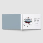 Fall Baby Shower Blue Little Pumpkin Gästebuch (Voll)