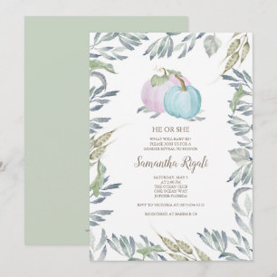 Fall Baby Shower Gender Reveal Pumpkin Einladung