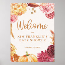 Fall Baby Shower Little Pumpkin Willkommenszeichen