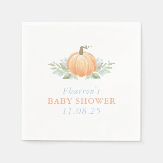 Fall Baby Shower Napkins | Kürbis Serviette (Vorderseite)