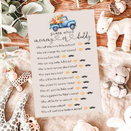 Fall Baby Shower Pumpkin Truck "Ratess Who" Spiel