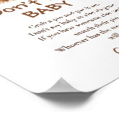 Fall Baby Shower Say Baby Game Sign Poster (Ecke)