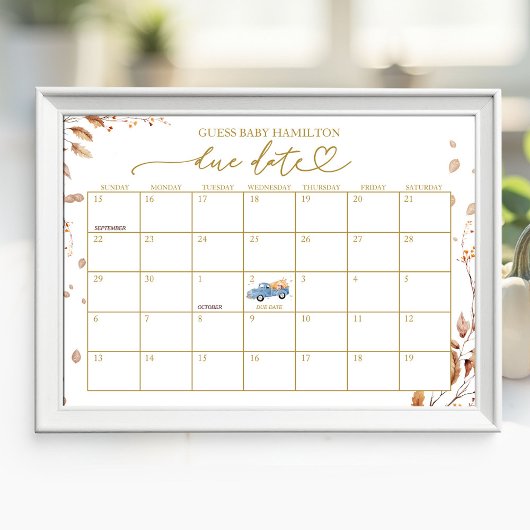 Fall Baby Showterminkalender Poster