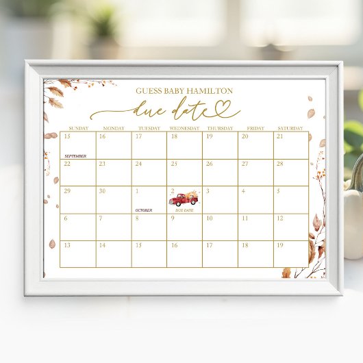 Fall Baby Showterminkalender Poster
