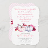 Fall Baby Sprinkle für Mädchen mit Pumpkins-Blätte Einladung (Vorne/Hinten)