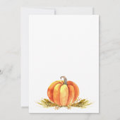 Fall-Babyparty, eine kleine Kürbis-Babyparty Einladung (Rückseite)