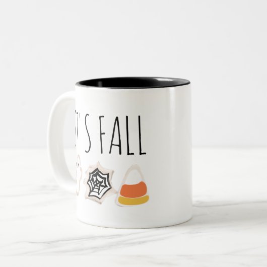 Fall Baker Cookies Ghost Spider Halloween Zweifarbige Tasse (Vorderseite Links)