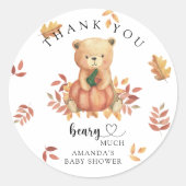 Fall Bär - beary much - vielen Dank Runder Aufkleber (Vorderseite)