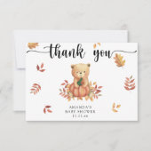 Fall Bär mit Kürbis - vielen Dank Dankeskarte (Vorderseite)