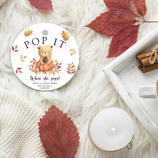 Fall Bären mit Kürbis - Pop! Geschenkanhänger