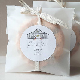 Fall Barn Pumpkins Hochzeit Vielen Dank Runder Aufkleber