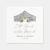 Fall Barn Pumpkins Hochzeitspapier Napkin Serviette (Vorderseite)