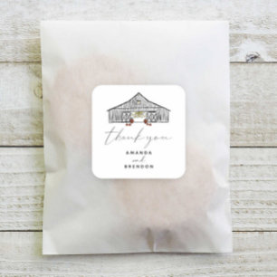 Fall Barn Pumpkins Neu verheiratet Square Sticker