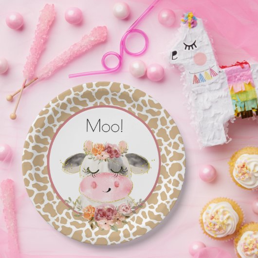 Fall Barnyard Birthday Plate Oink Moo Cockadoodle Pappteller (Party)