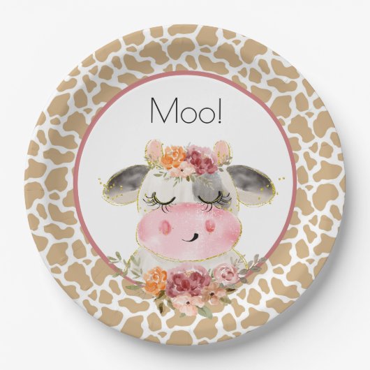 Fall Barnyard Birthday Plate Oink Moo Cockadoodle Pappteller (Vorderseite)
