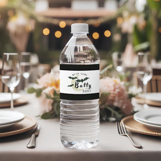 Fall Batty für Baby Black Bats Babydusche Wasserflaschenetikett