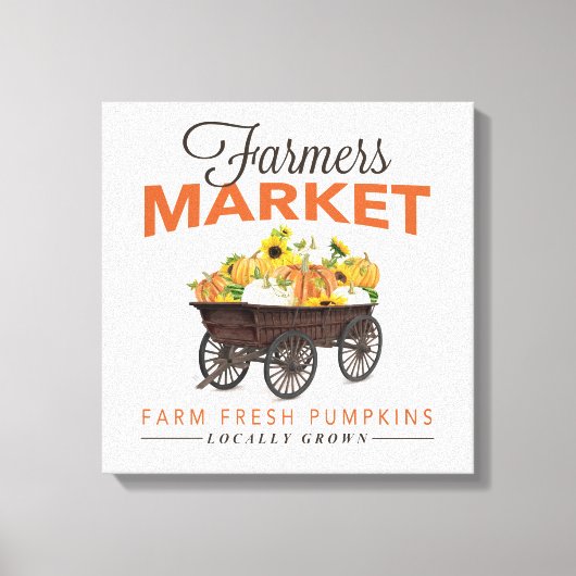 FALL BAUERN MARKT PUMPKIN UND SONNENBLUMEN LEINWANDDRUCK (Vorderseite)