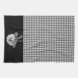 Fall Bauernhof Pumpkin Schwarz-weiß Buffalo Karier Geschirrtuch