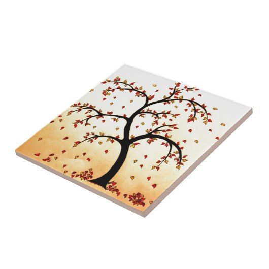 Fall-Baum-Bleistift-Zeichnen Fliese (Seite)