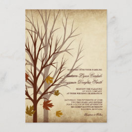 Fall-Baum-Silhouette-Herbst-Hochzeits-Einladungen Einladung