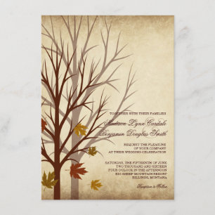 Fall-Baum-Silhouette-Herbst-Hochzeits-Einladungen Einladung