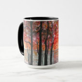 Fall-Bäume große 15 Unze. Kaffee-Tasse Tasse (Vorderseite Links)