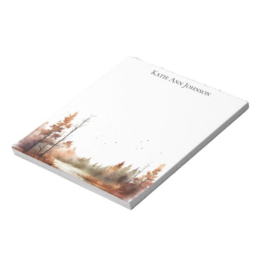 Fall Bäume und Blätter Landscape Notepad Geschicht Notizblock (Rotiert)