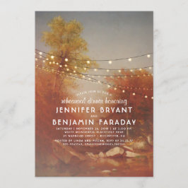 Fall Bäume und String Lights Probe Dinner Einladung