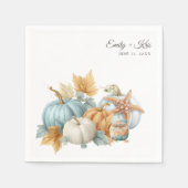 Fall Beach Wedding Pumpkin Serviette (Vorderseite)