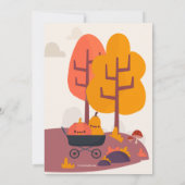 Fall Bear Hauling Pumpkins Einladung (Rückseite)