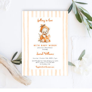 Fall Bear Pumpkin Baby Dusche Einladung
