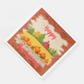 Fall Beautiful Trendy Happy Thanksgiving Serviette (Ecke)