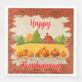 Fall Beautiful Trendy Happy Thanksgiving Serviette