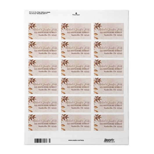 Fall Beauty Return Address Label Adressaufkleber (Vorne)
