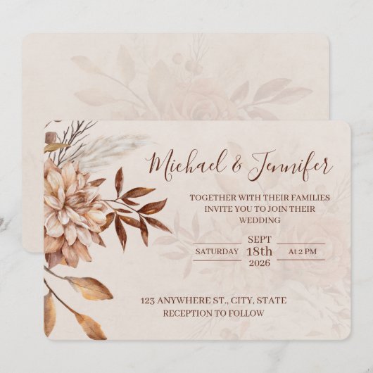 Fall Beauty Wedding Invitations  Einladung (Vorne/Hinten)