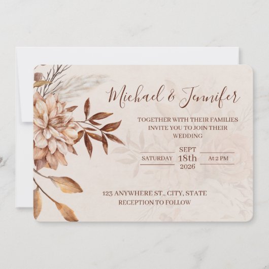 Fall Beauty Wedding Invitations  Einladung (Vorderseite)