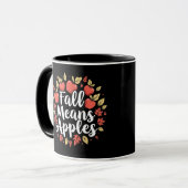 Fall bedeutet Apple Picking Saison Herbst Herbst Tasse (Vorderseite Links)