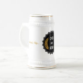 Fall Beer White und Gold German 22oz Stein Bierglas (Vorderseite Links)
