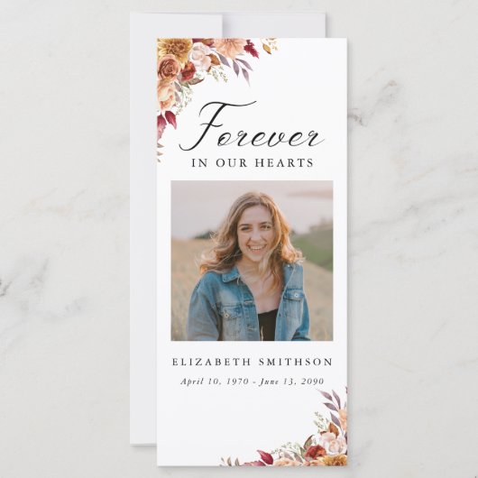 Fall Beerdigung für immer in unserem Herzgedicht G (Vorderseite)