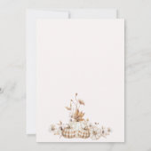 Fall Beige Brown Floral Little Pumpkin Baby Shower Einladung (Rückseite)