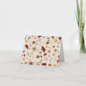 Fall Beige Floral Baby Dusche Danke Karte (Rückseite)