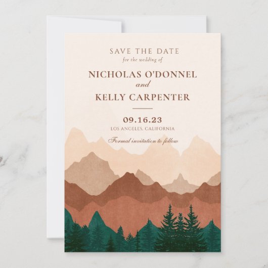Fall Berg Terracotta Forest Save the Date (Vorderseite)