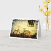 Fall Bicycle Postcard Textur Karte (Gelbe Blume)