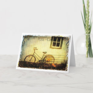 Fall Bicycle Postcard Textur Karte