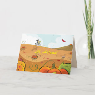 FALL BIKE RIDE HELLO CARD KARTE