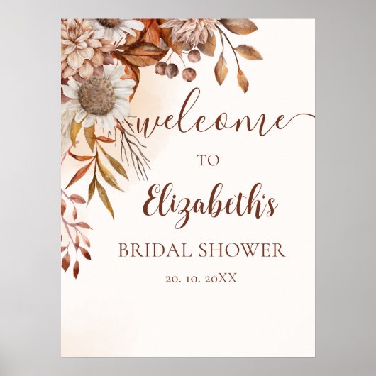 Fall Birdal Shower Boho Style Poster (Vorne)