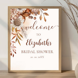 Fall Birdal Shower Boho Style Poster